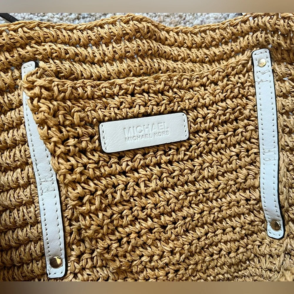 Michael Kors Straw & Leather Tote Bag - Picture 4 of 4